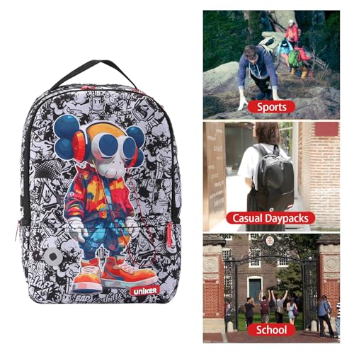 Graffiti Backpack for School, 20L Casual Daypack, Designer Laptop Backpack for 15.6 Inch Laptop - color: X Eyes