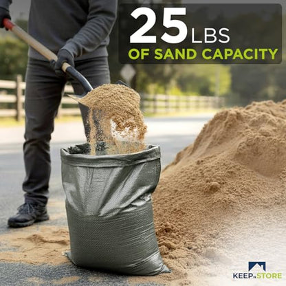 Heavy Duty Sand Bags Pack of 12, Army Green Empty Sandbags with Built-In Ties, Woven Polypropylene UV Protection 1600 Hours, Fillable Bags for Flood Control, Weight, 12x20 inches, 25 Pounds Volume - size: 12"W x 20"L, style: Pack of 12