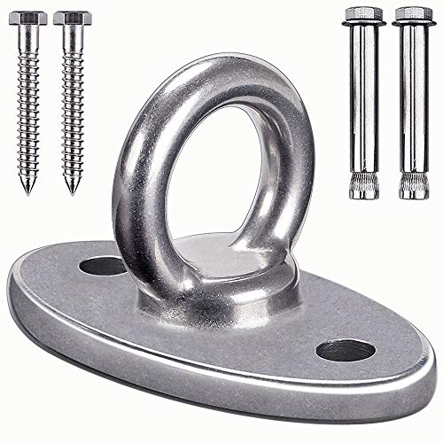 SELEWARE Ceiling Mount Cast Stainless Steel Swing Hanger Wall Anchor Hanging Yoga Swing Hammock Chair Suspension Straps Heavy Bag and More - color: Ceiling Mount (1 Pack)