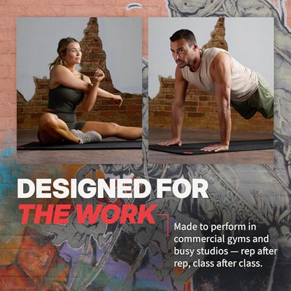 SPRI Hanging Exercise Mats for Gyms, Closed-Cell Foam Yoga & Fitness Mats with Grommets, Thick Workout Mats for Studios & Group Fitness Classes, Wall Rack Mat Holder Storage, Black - style: 71" L x 23" W x 5/8"