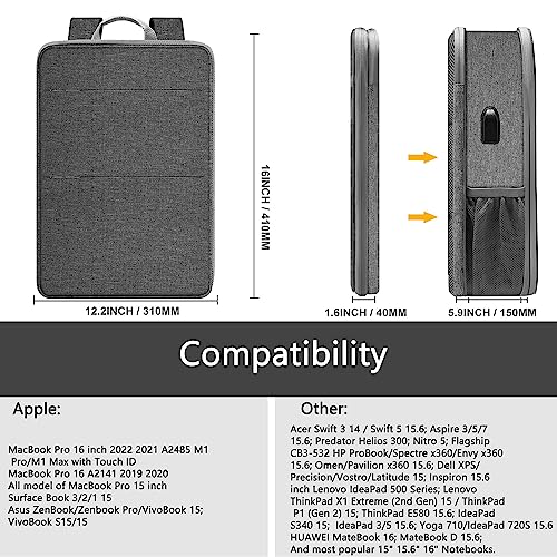 ZINZ Slim & Expandable Laptop Backpack 15 15.6 16 Inch Case, Water Resistant Travel Backpack Compatible with MacBook Pro/Neo 16" 15", Dell XPS 15 16 and Most 15" 15.6" 16" Notebooks，D01G01 - color: D01g01, size: 15"-16"
