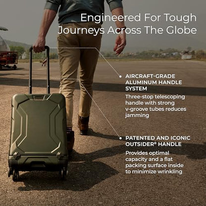 Briggs & Riley 21 Inch International Carry-On Luggage with Wheels - Small Rolling Hard Shell Heavy Duty Suitcase with Laptop Compartment - 360 Spinner Wheels - Torq Collection - Hunter Green - color: Hunter, size: 21"