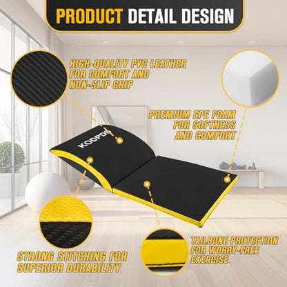 Ab Exercise Mat - Sit Up Pad - Ab Workout Pad for Sit Up, Core Training, Total Body Workout, Full Range of Motion Ab Workouts, Foldable Double Thick Situps Pad