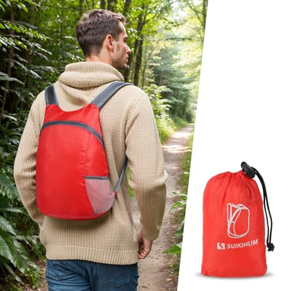 20L Ultra Hiking-Daypack Lightweight Foldable Travel Packable Backpack for Camping Cycling Outdoor,red - color: Red