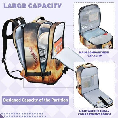 Travel Backpack with Shoe Compartment, 20L Large Capacity Laptop Backpack for Men Women, Baseball Daypack for Traveling Hiking Carry On