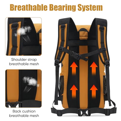 Bseash 30L Lightweight Hiking Backpack, Outdoor Sport Waterproof Travel Bag Daypack for Cycling Climbing Skiing (Yellow) - color: Yellow