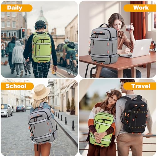 40L Travel Backpack,TSA Approved Carry On Backpack,Business Work Bag with Wet/Dry Compartment, Fits 17.3" Laptop, Duffel Bag for Men Women(Black) - color: Black