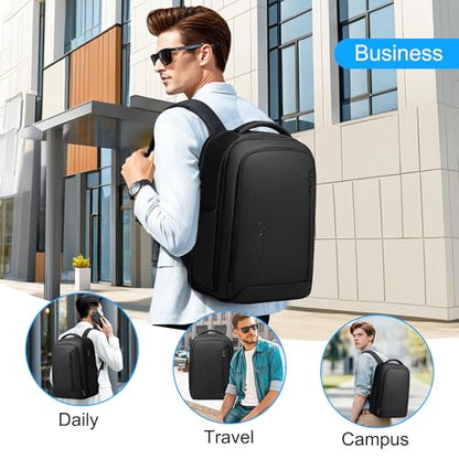 Fenree.geer Business Travel Backpack for Men, Expandable Water Resistant 17 Inch Laptop Backpack with USB Port, Black Computer Backpack for College/Work - size: Expandable