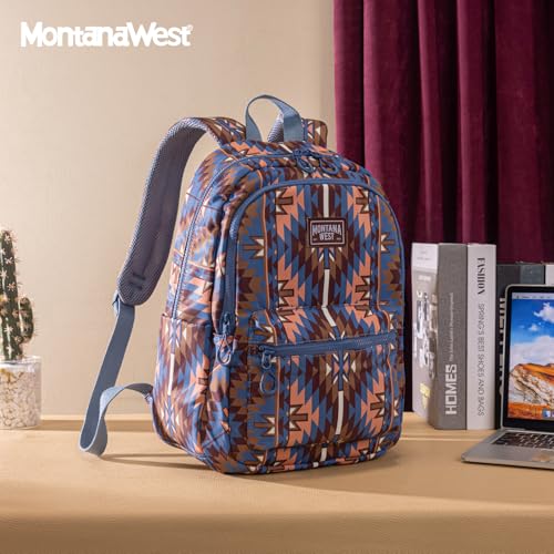 Montana West Backpack Purse for Women Western Aztec Backpack Purse Lightweight Casual Daypack for Travel - color: Navy Blue