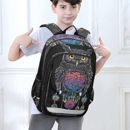 ALAZA Owl Rainbow Dream Catcher Laptop Backpack Purse for Women Men Travel Bag Casual Daypack with Compartment & Multiple Pockets - color: Owl