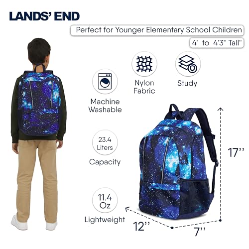 Lands' End Unisex Kids Medium ClassMate Lightweight Durable Elementary School Backpack, Pro Star Navy - color: Pro Star Navy