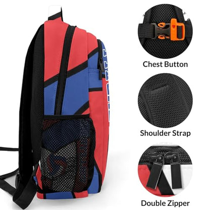 Volleyball Blue Red Shoulder Backpack Bag for Sports Travelling Hiking Camping - color: Muilti 12