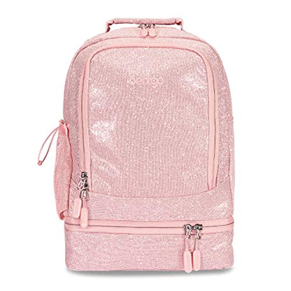 Bentgo Kids 2-in-1 Backpack & Insulated Lunch Bag - Glitter Designed 16” Backpack for School & Travel - Durable, Water Resistant, Padded, & Large Compartments (Glitter Edition - Petal Pink) - color: Glitter Edition - Petal Pink