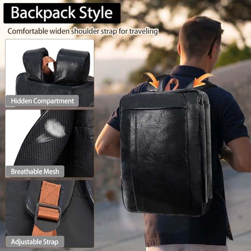 Stuery Faux Leather Messenger Bag for Men 17-17.3 Inch: Laptop Bag Briefcase Computer Handbags Shoulder Crossbody Bag with Padded Laptop Sleeve for Work College Travel, Black Brown - color: Pu Black Brown