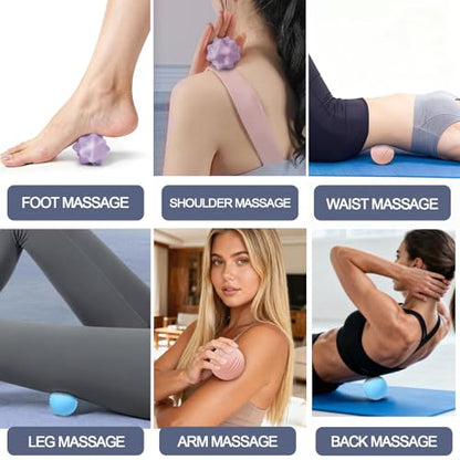 Silicone Massage Ball Set for Myofascial Release, Trigger Point & Deep Tissue Therapy - Lacrosse Massage Balls for Muscle Knots, Plantar Fasciitis and Muscle Soreness Relief (3 Pack) - style: Silicone Massage Ball Set for yoga