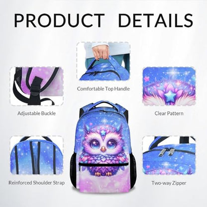 Kids Backpack - Owl Backpack for Girls - Cute Toddlers Bookbag - Durable School Bag for Kindergarten/Preschool/Elementary(17 Inch) - color: Color-8