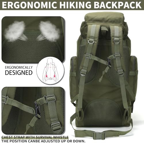 Hiking Backpack for Men 70L/100L Camping Backpack Military Rucksack Molle 3 Days Assault Pack for Climbing | Camping Backpack - color: 70l-olivegreen