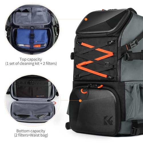 K&F CONCEPT Camera Bag 32L, 2 in 1 Camera Backpack - size: 32L