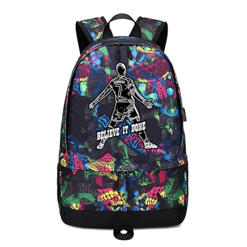 Soccer Player 7 Ball Storage Backpack Sports Equipment Depositary Multifunctional Bag For Men Women - color: Red - 5