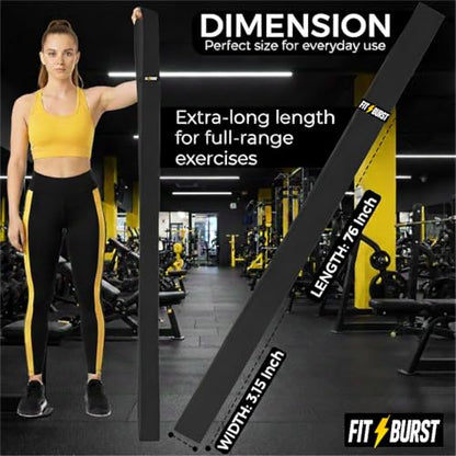 Premium 76 Inch Extended Length Resistance Band - 120 lbs Heavy Duty Fabric Exercise Band for Vertical Jump Training, Basketball & Full Body Workout - Non-Slip Long Stretch Band for Tall Athletes - color: BLACK