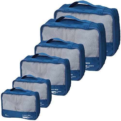 Packing Cubes Set Travel Luggage Organizers Suitcase Lightweight Accessories Navy Blue - color: Navy Blue