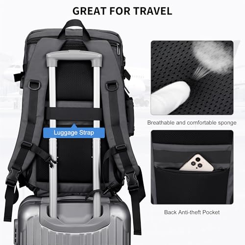 WITZMAN Carry on Travel Backpack for Men Women Laptop Backpack with USB Charging Port Airline Approved(B683 Silvery Grey) - color: Silvery Grey