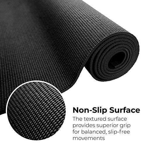 10-Pack Yoga Mat, 68" x 24" Non Slip Exercise Mat, 4mm Thick Gym Mat for Fitness and Stretching, Bulk Non Toxic Yoga Mats for Schools and Studios - color: Black