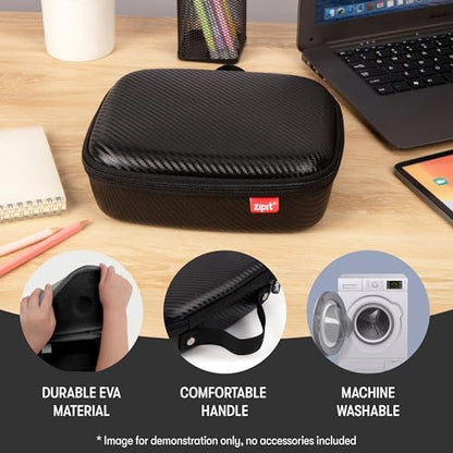 ZIPIT Carbon Electronic Organizer Case, Hard Shell EVA Travel Cable Organizer for Chargers, Cords & Tech Accessories, Black