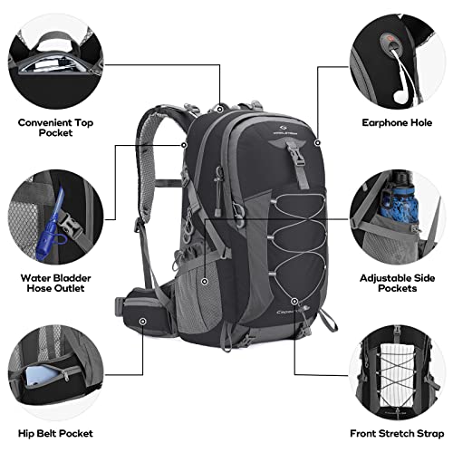 Maelstrom Hiking Backpack,Camping Backpack,50L Waterproof Hiking Daypack with Rain Cover,Lightweight Travel Backpack,Black - color: 50l Black, size: 50L