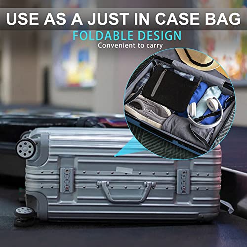 Vomgomfom 65L/85L/115L Foldable Travel Duffle Bag, Lightweight Checked Luggage with Shoe Compartment, Water-Resistant Weekender Overnight Bag for Men & Women - color: Black, size: 115L
