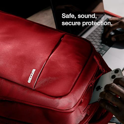 Incase ICON Backpack – Large Tech Backpack for Business, School, Travel – Laptop Bag with 8 Compartments, Fits 16 Inch Devices – Dedicated Laptop, Tablet, Phone and Accessory Pockets - Signal Red