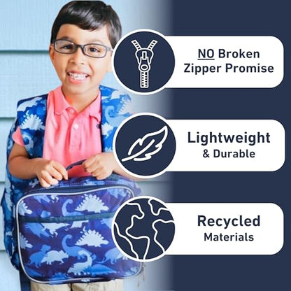 Fenrici Dinosaur Backpack for Boys, Kids, Boys' Backpack for School, Kids' Bookbags with Padded Laptop Compartment, Dino, Blue, 17 Inch - color: Dinosaur