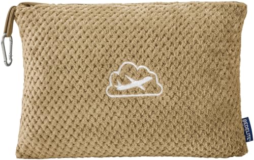 BEDELITE Travel Blanket with Bag, Ultra-Soft Jacquard Fleece Blanket with Luggage Sleeve & Backpack Clip, Airplane Blanket Travel Essentials, Camel - color: Camel