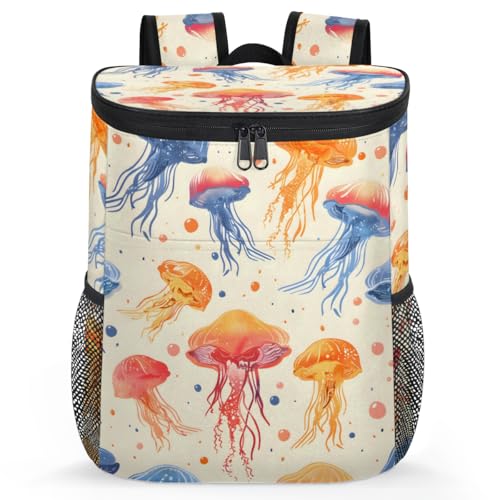 Insulated Cooler Backpack Portable Soft Cooler Bag Ice Chest Backpack for Camping Beach Picnic Lunch Work Travel - color: Multicolor 14