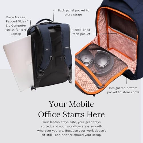 Knack Series 1 Medium Travel Backpack, 15.6-Inch Laptop, Expandable 27-39L - color: Dark Blue, size: Medium Backpack