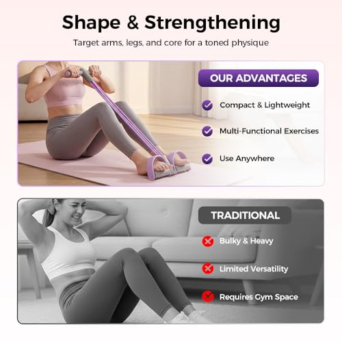 Multifunction Pedal Resistance Band, Pedal Resistance Bands with Handles - 2026 New Elastic Rubber Exercise Band for Full Body Workout, Arm, Leg - color: Green