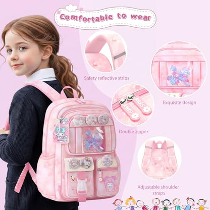 Cute Backpacks for Girls, Cute Backpack for School, Cute School Backpack for Kids Ages 6-12 - color: Pink