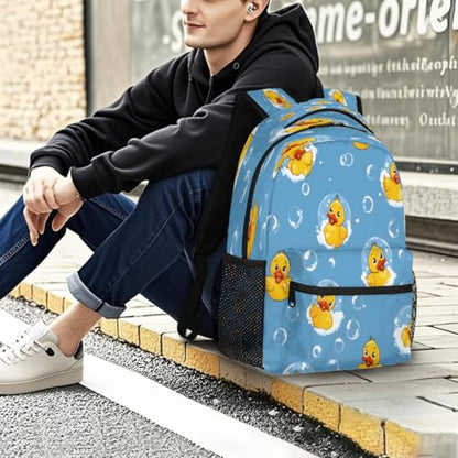 Duck Kids Backpack for Girl Boy Waterproof Kids Back Pack | Animal Cute School Bookbag fit Women Men Lightweight Rucksack Casual Daypack Carry On Bag for Work Hiking Camping Gym Travel - color: Animal Duck Cute
