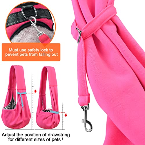 Tomkas Small Dog Sling Carrier - Classic Pocket & Classic Strap - for 3-10 lbs Pets(Rosered) - color: Rose Red