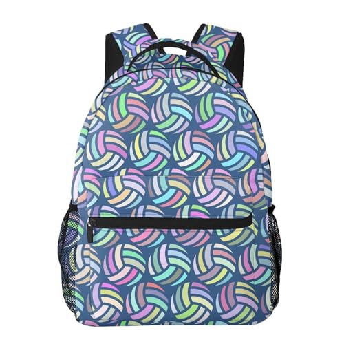 Cute Volleyball Ball Backpack For School Laptop Bags Bookbag Big Casual Daypack For Student Girls Boys Kids Teens Travel Sports Work - color: Cute Volleyball Ball