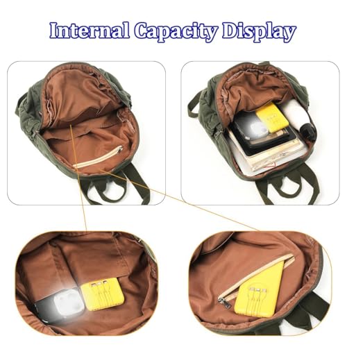 MaxxCloud Unisex Casual Canvas Laptop Backpack,Lightweight Work Daypack Travel Bag,Men Women Top Handle Rucksack - color: Black