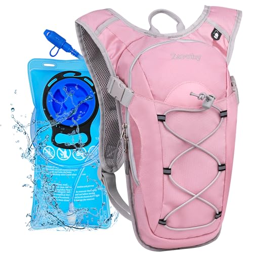Zavothy Hydration Backpack with 2L Hydration Bladder Water Backpack for Hiking Hydration Pack for Running Cycling Hiking - color: Pink
