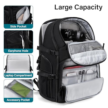 MOSISO Camera Backpack, DSLR/SLR/Mirrorless Camera Bag, Top Quick Access Photography Travel Backpack with 15-16 inch Laptop Compartment&Rain Cover, Camera Case Compatible with Canon/Nikon/Sony, Black