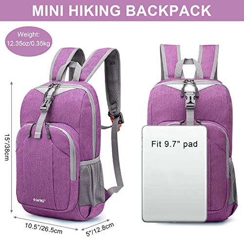 G4Free Mini 10L Hiking Daypack Small Hiking Backpack Cycling Compact Shoulder Backpack Outdoor for Men Women - color: Purple