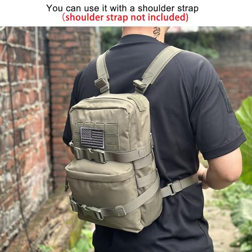 Tactical Mini Molle Hydration Pack,Molle Hydration Carrier with US Flag Water Resistant,Hydropack for Tactical Vest Backpack - style: Rg+bladder