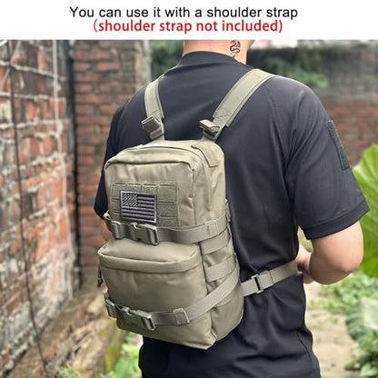 Tactical Mini Molle Hydration Pack,Molle Hydration Carrier with US Flag Water Resistant,Hydropack for Tactical Vest Backpack - style: Rg+bladder