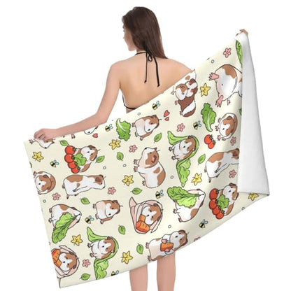 Cute Guinea Pig Beach Towel, Quick Dry Sand Free Absorbent Bath Towel for Guinea Pig Lover Gift, Microfiber Lightweight Towel Pool Travel Camping Gym Swim 30x60 Inch/ 77X153cm - color: Guinea Pig