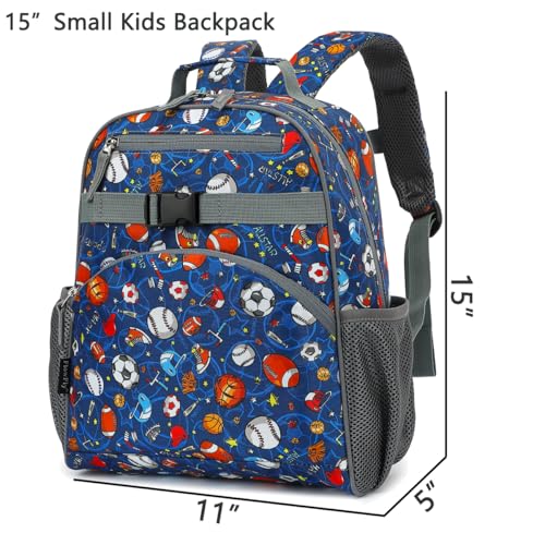 FlowFly Kids Backpack for Toddler Boys Girls, Simple Lightweight Bookbag for Daycare Kindergarten Elementary School Travel, Small Modern Bag (Medium 15''), Football - color: Football, style: Kids Medium: 12l