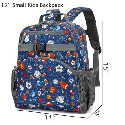 FlowFly Kids Backpack for Toddler Boys Girls, Simple Lightweight Bookbag for Daycare Kindergarten Elementary School Travel, Small Modern Bag (Medium 15''), Football - color: Football, style: Kids Medium: 12l