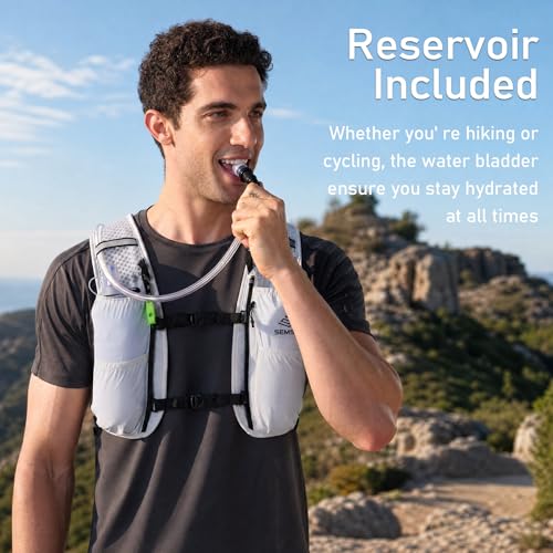 Running Hydration Vest 5L,Running Vest Pack with 1.5L Water Bladder,Lightweight Water Backpack for Hiking Running Cycling - color: White